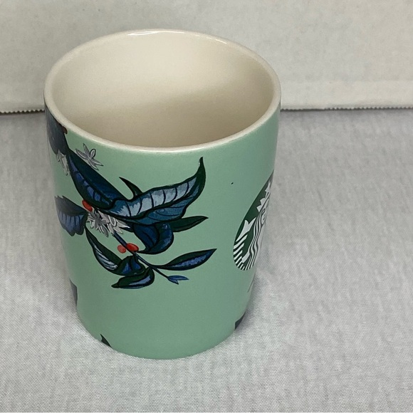 Starbucks 2021 Mint Green Floral Leaves Mermaid Logo Coffee Teacup Mug 10oz. - Picture 3 of 13